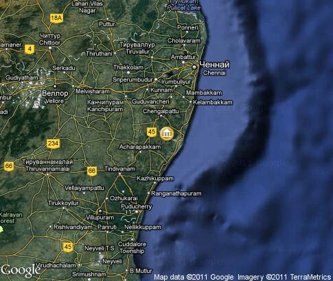 map: School of Yoga in Tamil Nada map: School of Yoga in Tamil Nada