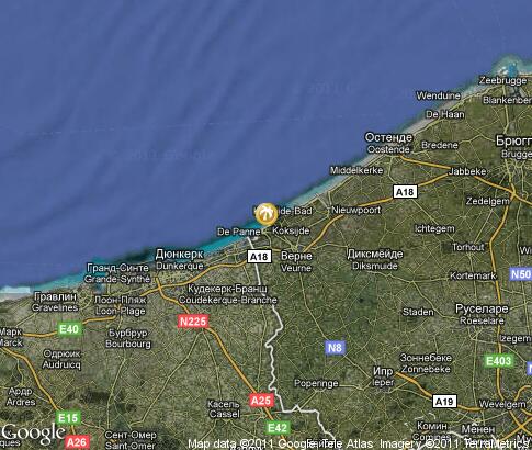 map: Seaside resorts in Belgium map: Seaside resorts in Belgium