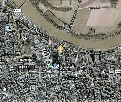 карта: Hochschule für Gestaltung (HfG) Offenbach am Main