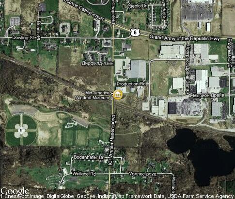 マップ: Mid America Windmill Museum Kendallville
